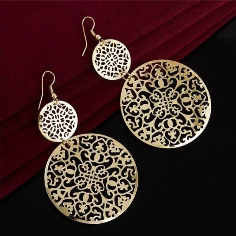Double Round Hollow Earrings